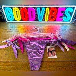 Sexy satin thong set